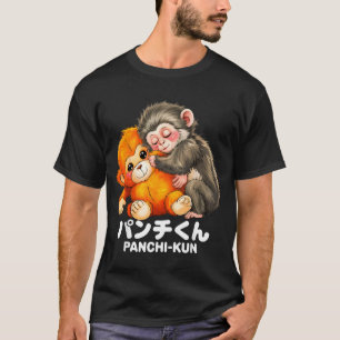 Camiseta Panchi kun sosteniendo un mono macaco bebé de pelu