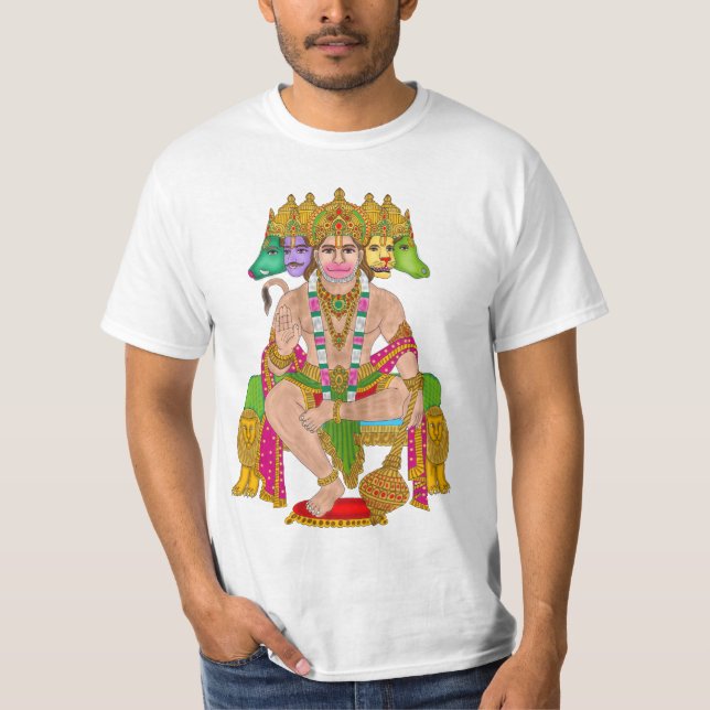 Camiseta Panchmukhi Hanuman T-Shirt | El poderoso Señor Hin (Anverso)