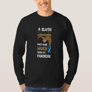 Camiseta Pancreas Diabetes Awareness Work Sloth Type One Di