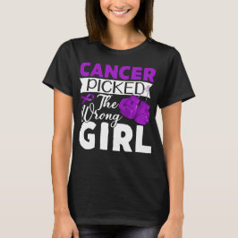 Camiseta pancreatic cancer picked the wrong girl warrior