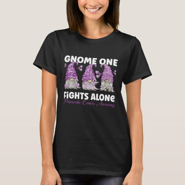 Camiseta Pancreatic Cancer Purple Gnome (Anverso)
