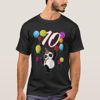 Camiseta Panda 10 años Panda con globos de béisbol