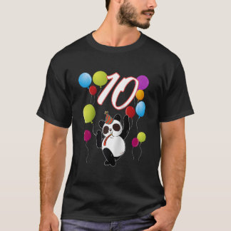 Camiseta Panda 10 años Panda con globos de béisbol