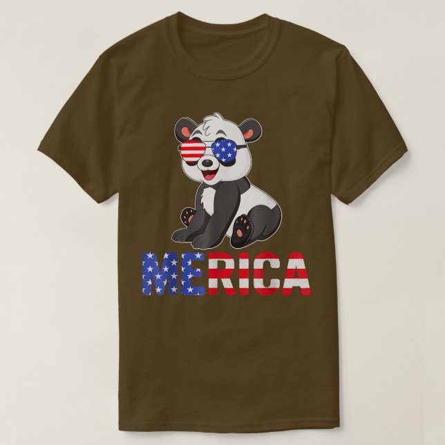 Camiseta Panda 4th Of July Merica Panda Bear Sunglass Ameri (Diseño del anverso)