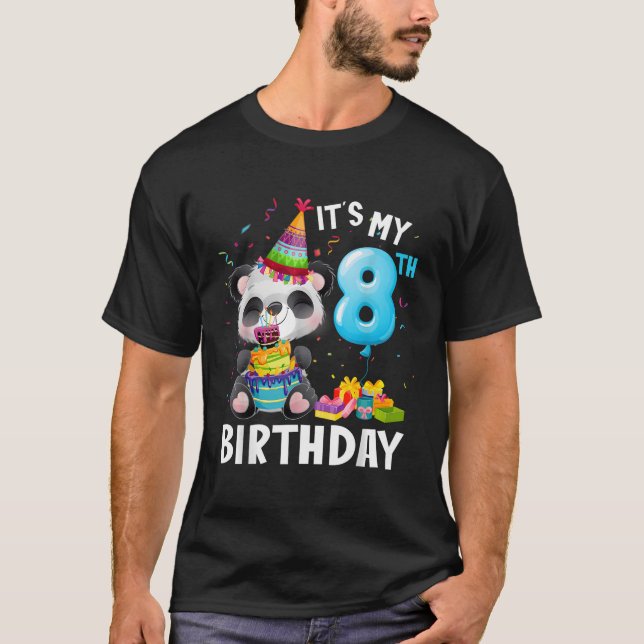 Camiseta Panda 8.º Tengo 8 Años (Anverso)