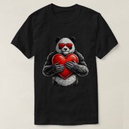 Camiseta Panda Adorable con Diseño de Amor de Corazón