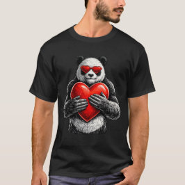 Camiseta Panda Adorable con Diseño de Amor de Corazón