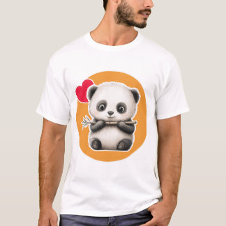 Camiseta Panda Adorable con su Palo de Bambú