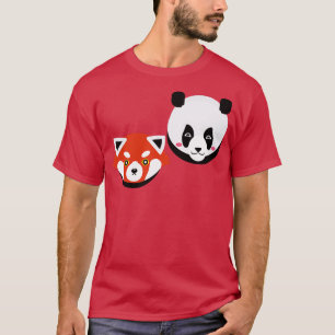 Camiseta Panda Adorable y Panda Rojo 2