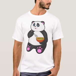 Camiseta Panda al comer con Spoon & Bowl