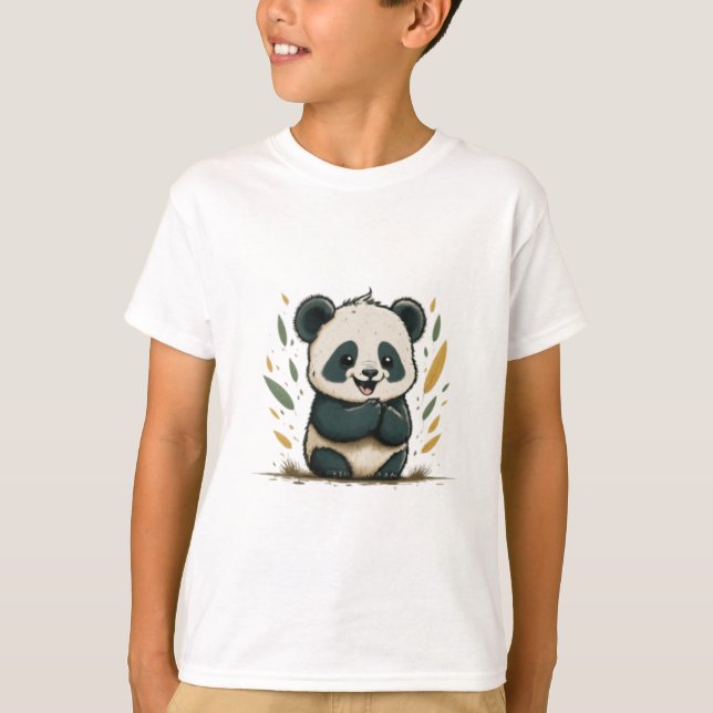 Camiseta panda alegre (Anverso)