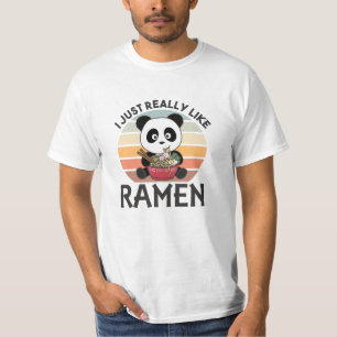 Camiseta Panda Alimentado Por Ramen Sweet Kawaii Noodle Pan
