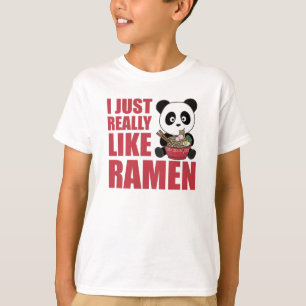 Camiseta Panda Alimentado Por Ramen Sweet Kawaii Noodle Pan