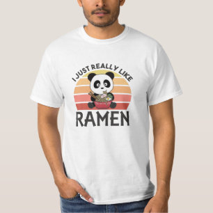 Camiseta Panda Alimentado Por Ramen Sweet Kawaii Noodle Pan