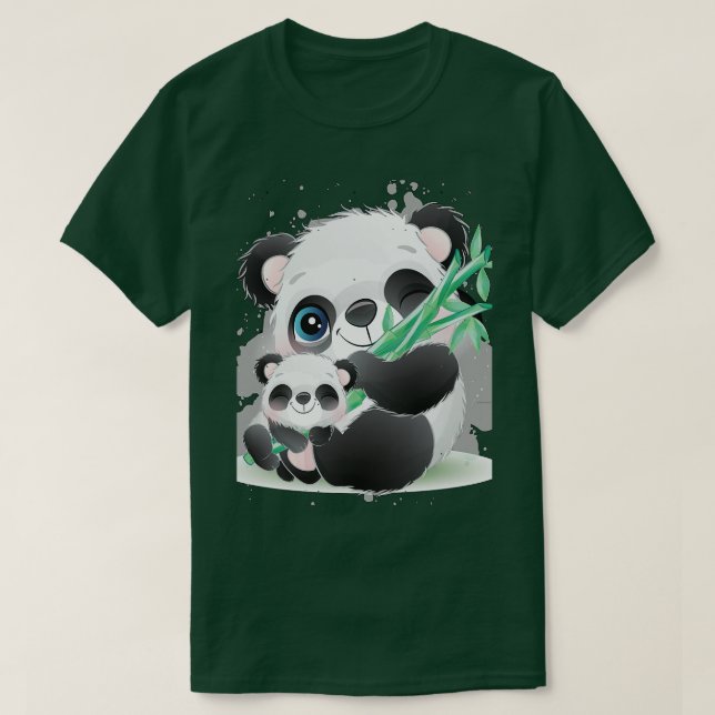 Camiseta Panda amable con los animales 12 (Diseño del anverso)