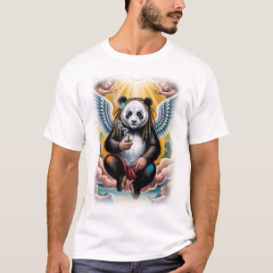 Camiseta Panda Ángel Jamaicano descansando en un Verde