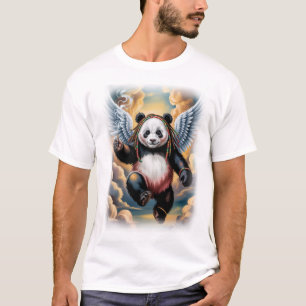 Camiseta Panda Ángel Jamaicano en Negro