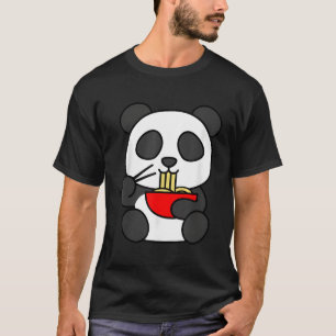 Camiseta Panda Animal Adorable Ra Fideos Japoneses