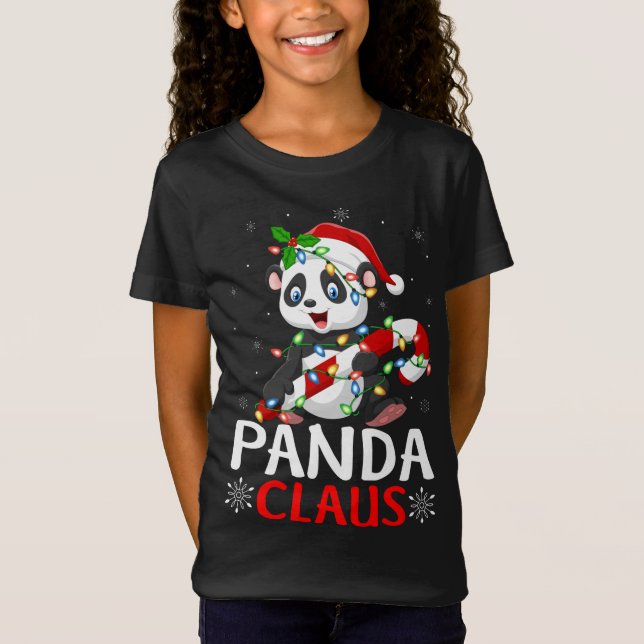 Camiseta Panda Animal Lover Xmas Gracioso Panda Claus Chris (Anverso)