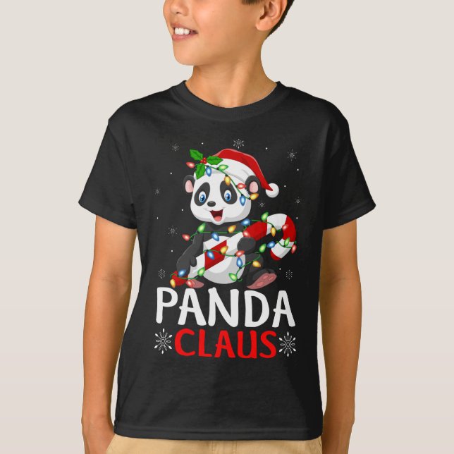 Camiseta Panda Animal Lover Xmas Gracioso Panda Claus Chris (Anverso)