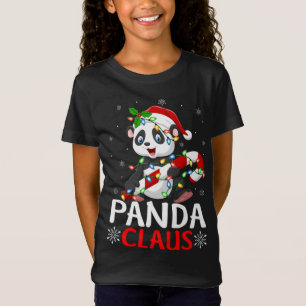 Camiseta Panda Animal Lover Xmas Gracioso Panda Claus Chris