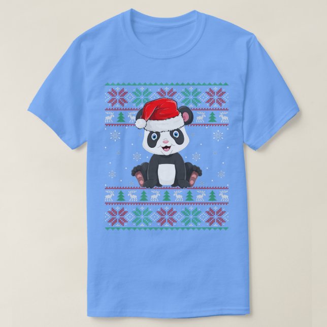Camiseta Panda Animal Lover Xmas Ilumina Ugly Santa Panda C (Diseño del anverso)
