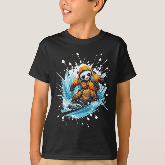 Camiseta Panda Animal Snowboard Guay Snowboard (Anverso)