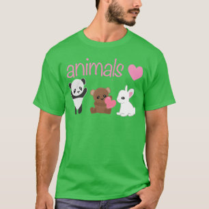 Camiseta panda animales animal oso conejo corazón amigo