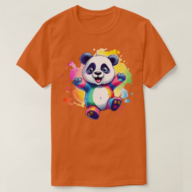 Camiseta Panda arcoiris (Diseño del anverso)