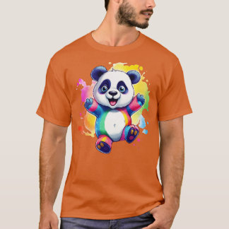 Camiseta Panda arcoiris