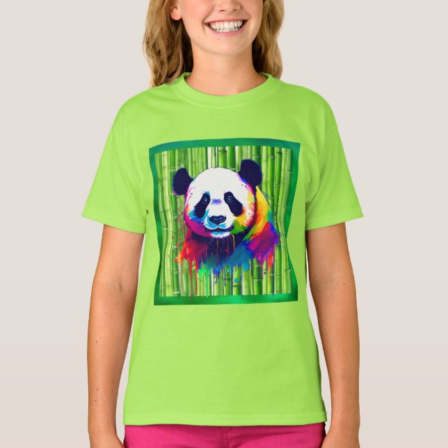Camiseta panda arcoíris 2 (Anverso)