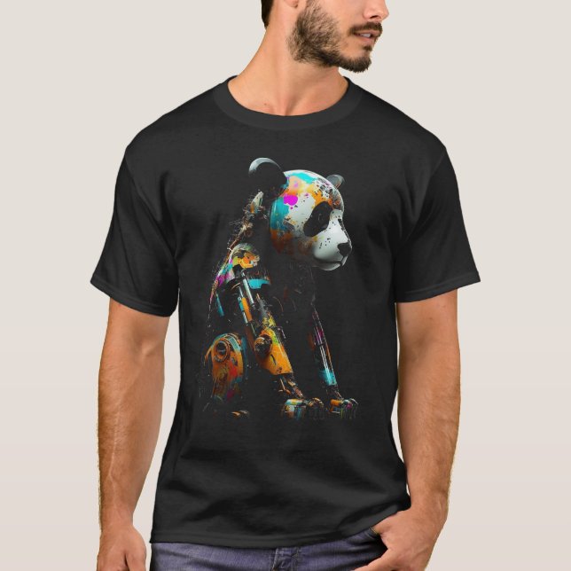 Camiseta Panda Art Colorous Fantasy Animal Robot Panda (Anverso)