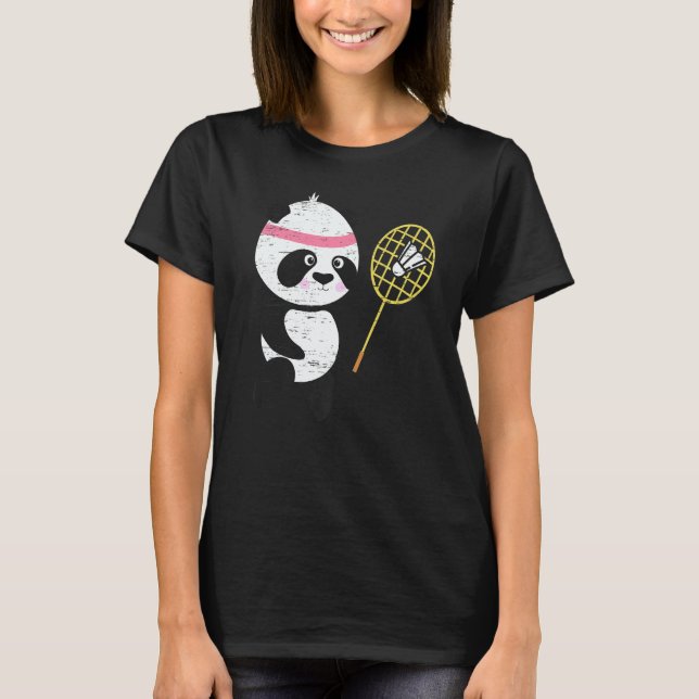 Camiseta Panda Badminton Shuttlecock Smash Athlete Player C (Anverso)