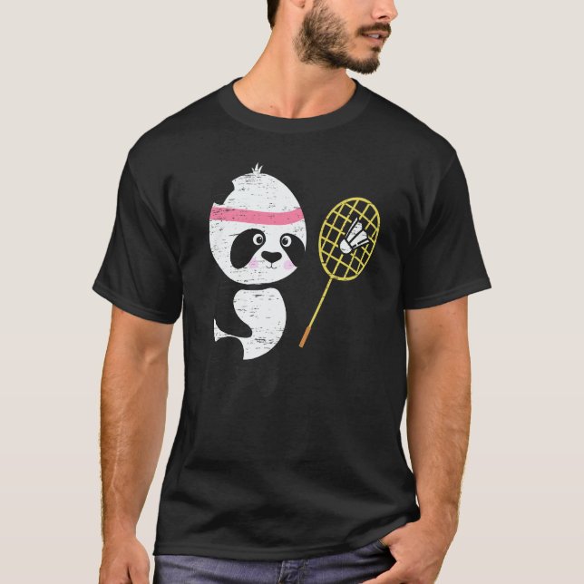 Camiseta Panda Badminton Shuttlecock Smash Athlete Player C (Anverso)
