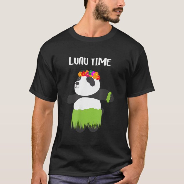 Camiseta Panda Bailarín de Hula Luau Hawaiano (Anverso)
