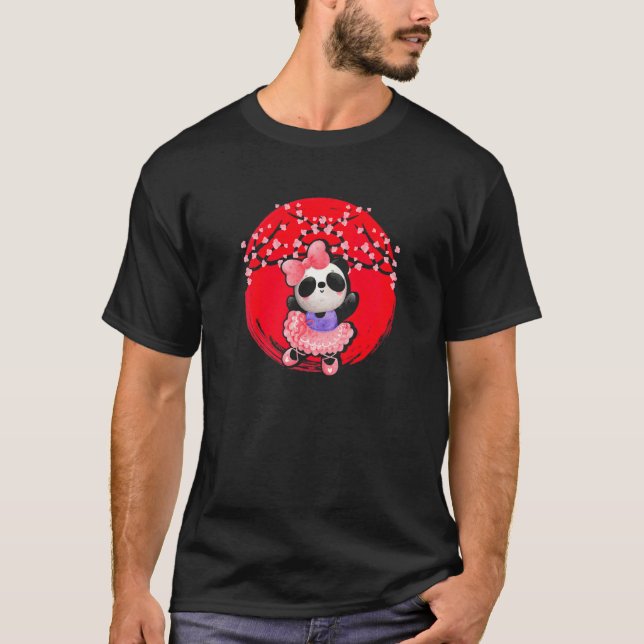 Camiseta Panda Bandera Japonesa Sakura Cherry Blossom Tree  (Anverso)