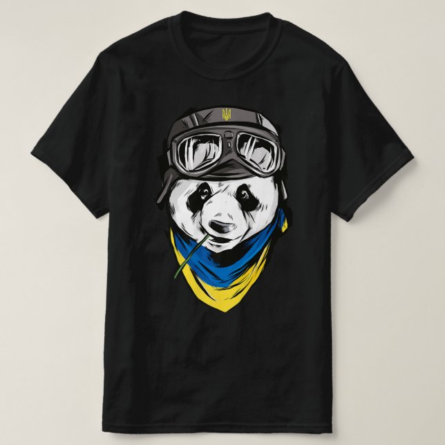 Camiseta Panda Bandera ucraniana recuerdo ucraniano ucrania (Diseño del anverso)