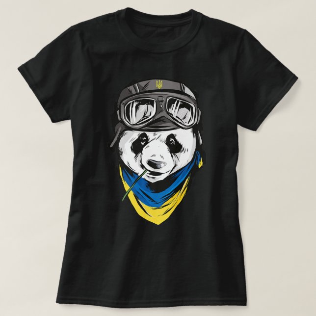 Camiseta Panda Bandera ucraniana recuerdo ucraniano ucrania (Diseño del anverso)