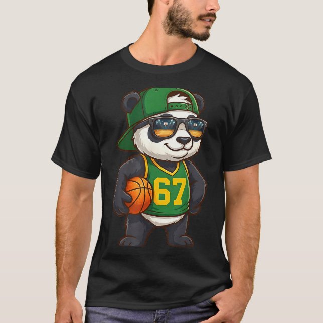 Camiseta Panda Basketball 67 Gen Alpha Slang Srts Men Boys  (Anverso)