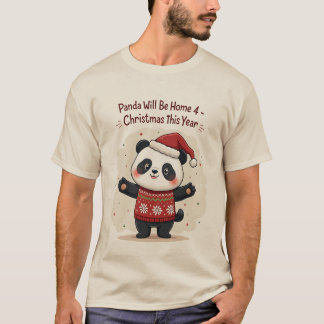 Camiseta Panda Be Home For Christmas This Year