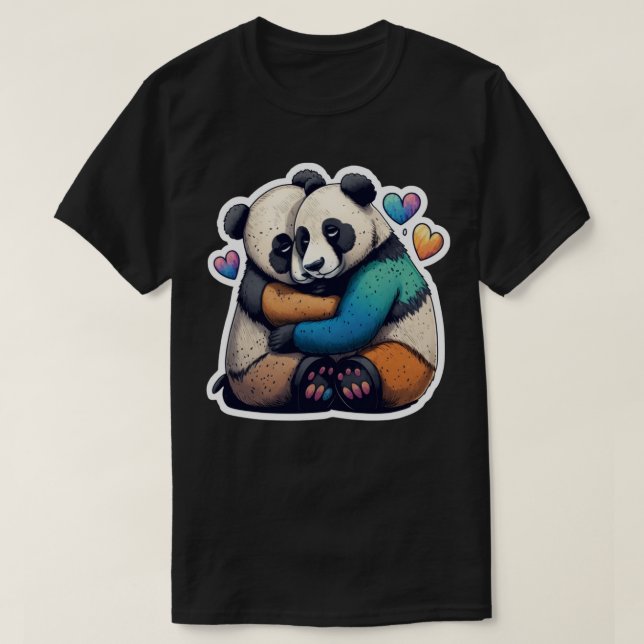 Camiseta PANDA BEAR ABRAZA EL Cojín decorativo AMOR (Diseño del anverso)