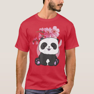 Camiseta Panda Bear and Japanese Sakura Cherry Blossom939