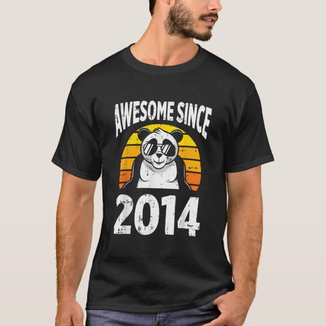 Camiseta Panda Bear Awesome Since 2014 9Th 9 (Anverso)