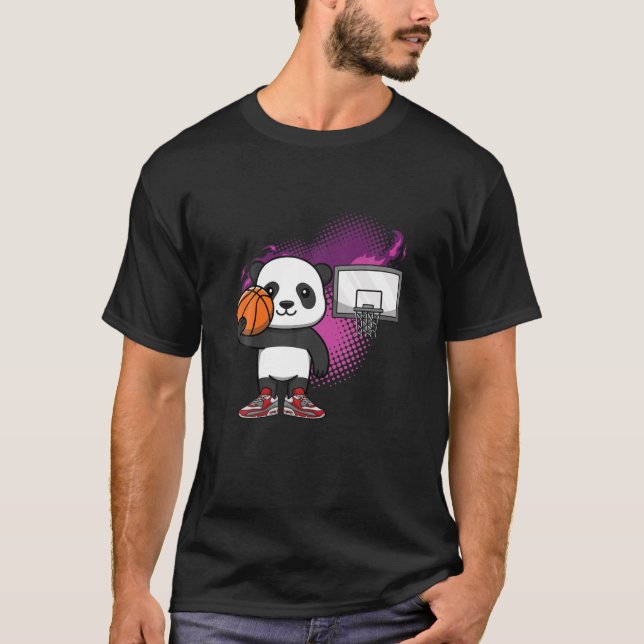 Camiseta Panda Bear Basketball Player Animal Lover Hoops Dr (Anverso)