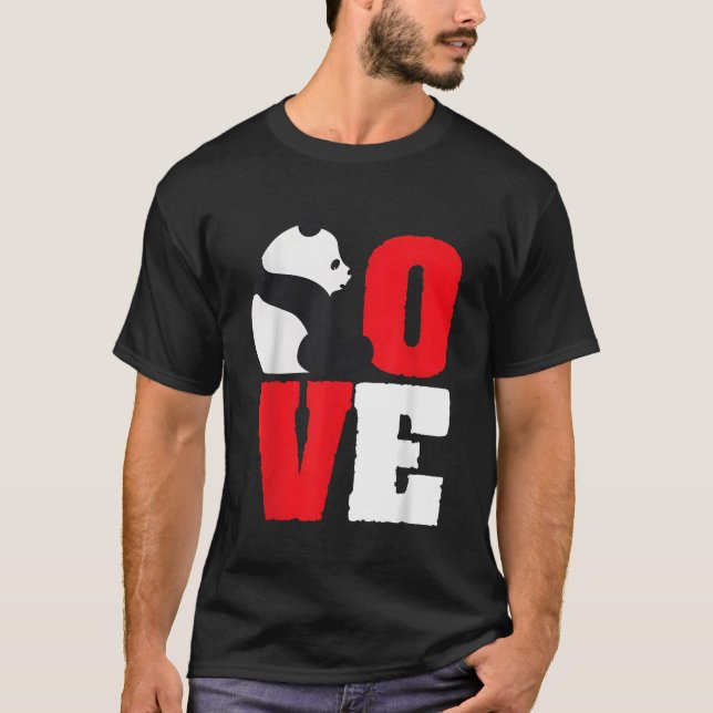 Camiseta Panda Bear Black And White Panda Love (Anverso)