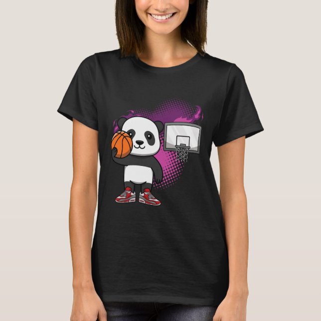 Camiseta Panda Bear Bysketbyll Player Animal Lover Hoops Dr (Anverso)