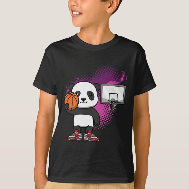 Camiseta Panda Bear Bysketbyll Player Animal Lover Hoops Dr (Anverso)
