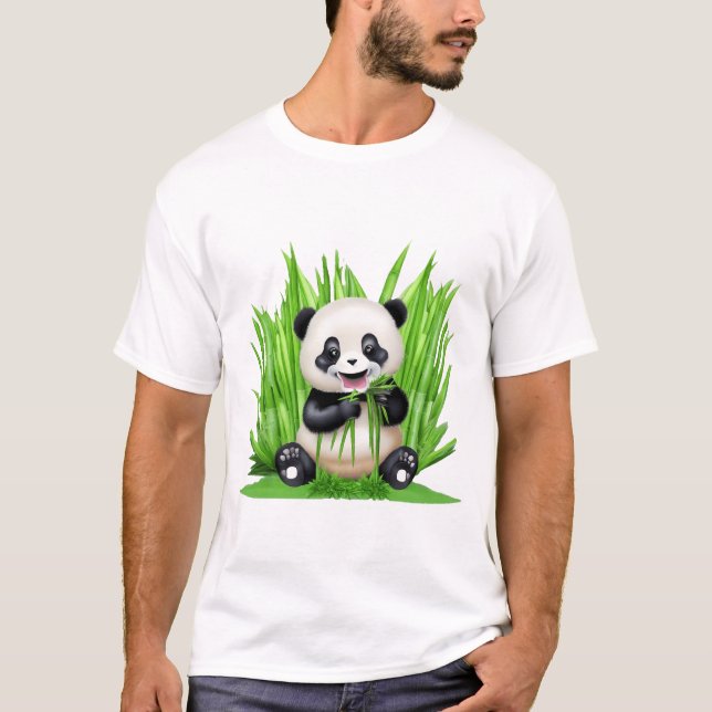 Camiseta Panda Bear comiendo bambú (Anverso)