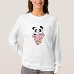 Camiseta Panda Bear Crema De Hielo Rosa Waffle Cute Animale