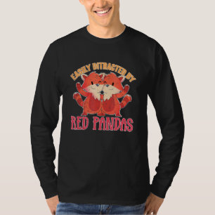 Camiseta Panda Bear Cute Animales Salvajes Niños Panda Rojo
